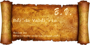 Béda Valéria névjegykártya